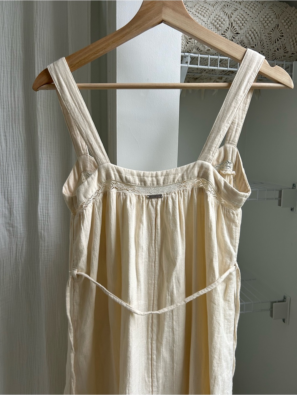 Billabong Cream Boho Maxi Dress with Lace Trim - Summers End Maxi - Picture 6 of 7